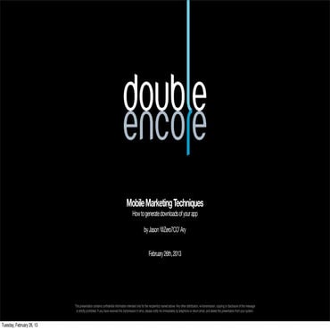 Mobile Marketing Techniques