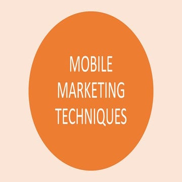Mobile marketing techniques
