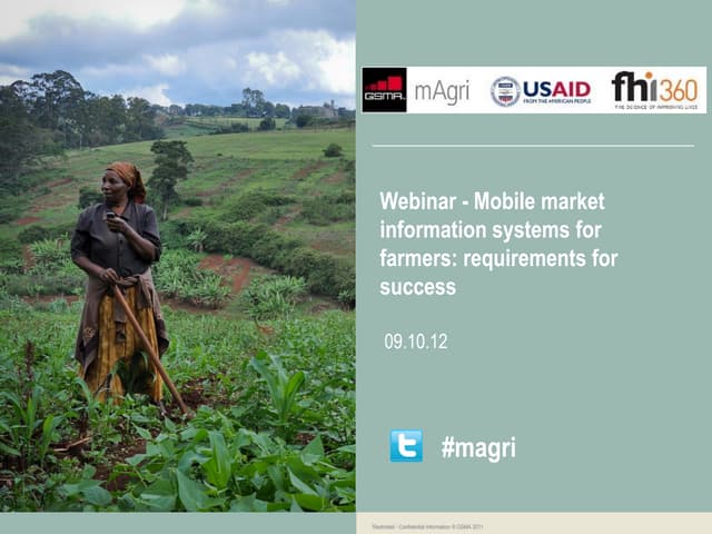 mAgri Webinar: Mobile market information systems for farmers: requirements for success