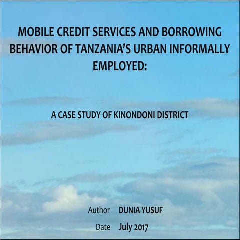 Mobile money loans vs borrowing behavior of Tanzanias urban informally employed