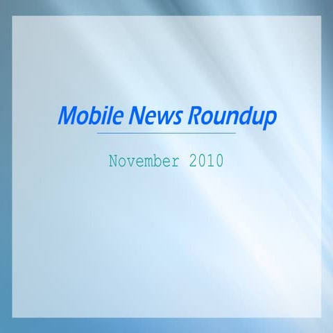 Mobile News Round Up