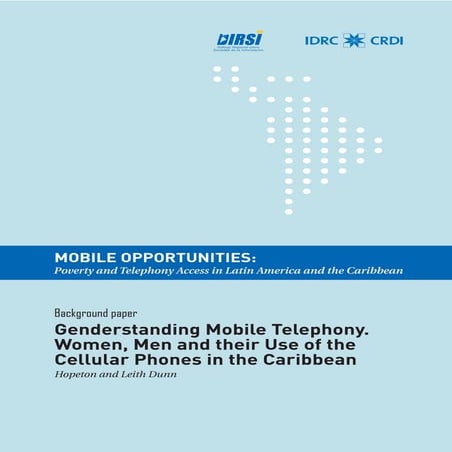 Genderstanding mobile telephony: Women, Men and their Use of the Cellular Pho...