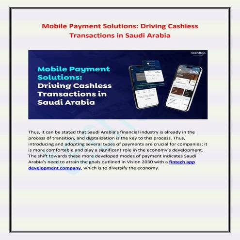 Mobile Payment Solutions: Driving Cashless Transactions in Saudi Arabia