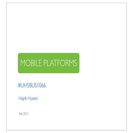 Mobile Platforms 