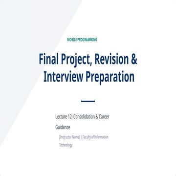 Comprehensive Mobile Programming Final Project & Career Guidance in ...