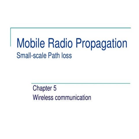 Adaptive Equalization and Diversity Techniques in Mobile Radio Channels ...