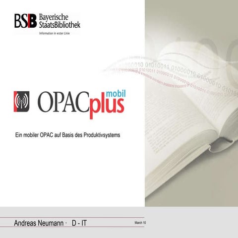 Bayerische Staatsbibliothek: mobiler OPACplus