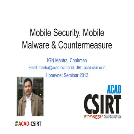 Mobile security mobile malware countermeasure academic csirt