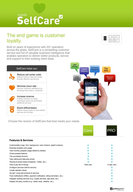 Mobile SelfCare 1-pager
