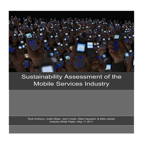 Sustainability Assessment of the Mobile Services Industry