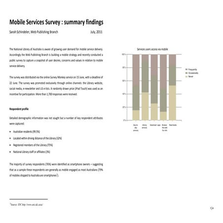 Mobile services survey: summary findings