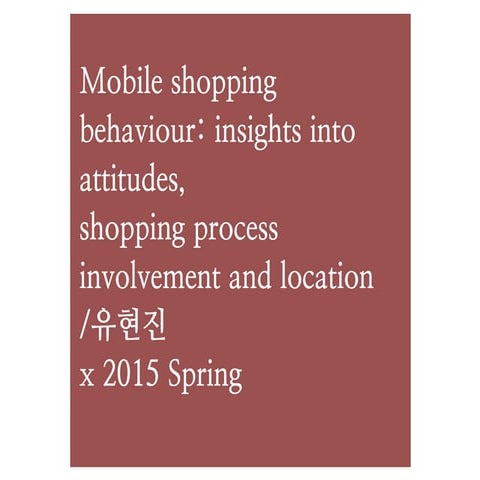 Mobile shopping behaviour