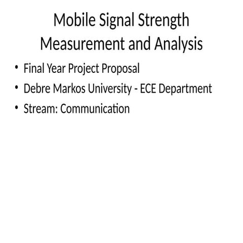 Mobile Signal Strength Measurement and Analysis Using Propagation ...
