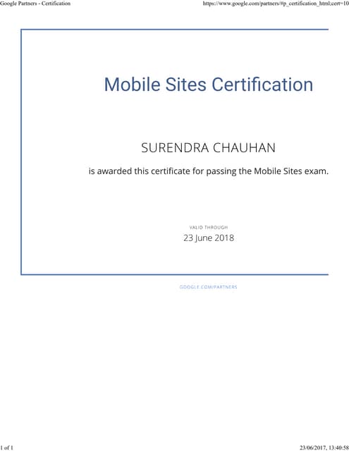Google Tag manager Certificate - Certified | PDF
