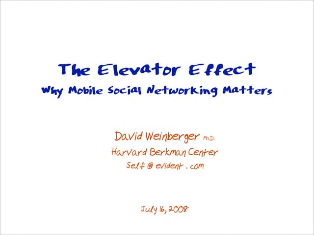 Mobile Social Networks