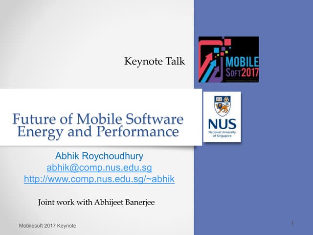 Mobilesoft 2017 Keynote