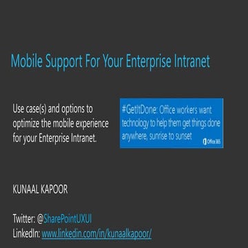 Mobile support for your enterprise intranet