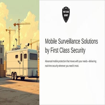 Mobile Surveillance Solutions by First Class Security