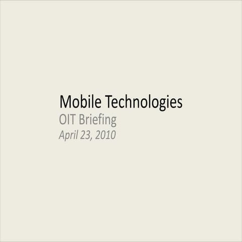 Mobile technologies briefing