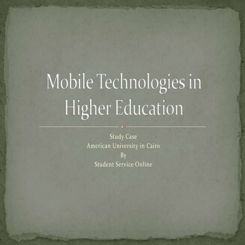 Mobile Technologies In Higher Education