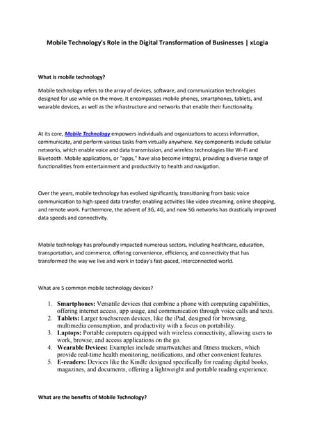 The Mobile Revolution Pdf Smartphones Consumer Electronics