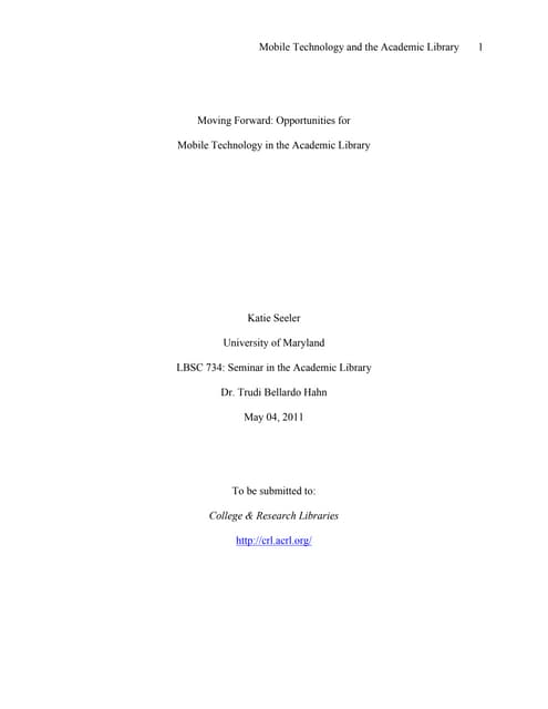Mobile Technology and the Academic Library