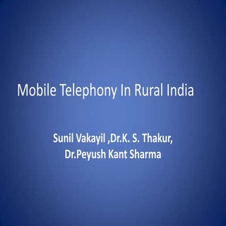 Mobile telephony in rural india