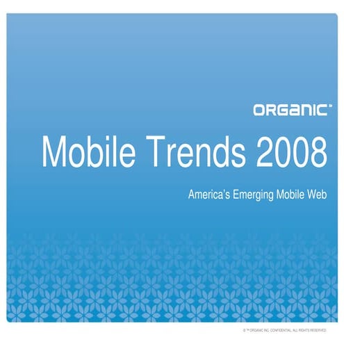 Mobile Trends 2008 - America's Emerging Mobile Web