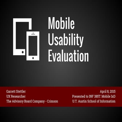 Mobile Usability Evaluation