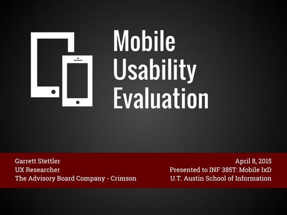 Mobile Usability Evaluation