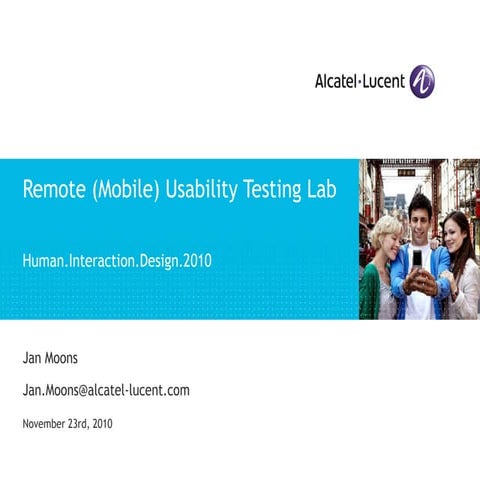 Remote (Mobile) Usability Testing Lab