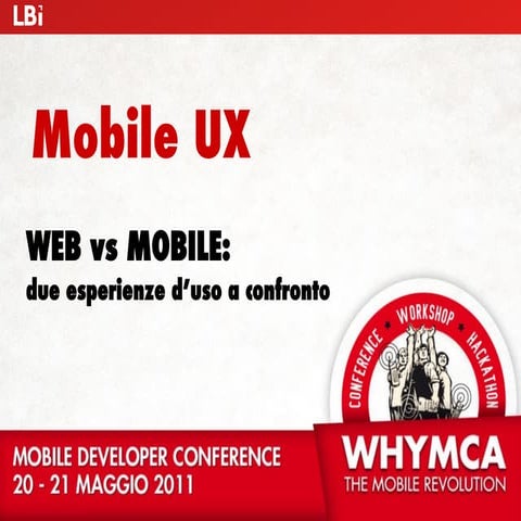 Mobile UX - Web vs. Mobile due esperienze d'uso a confronto