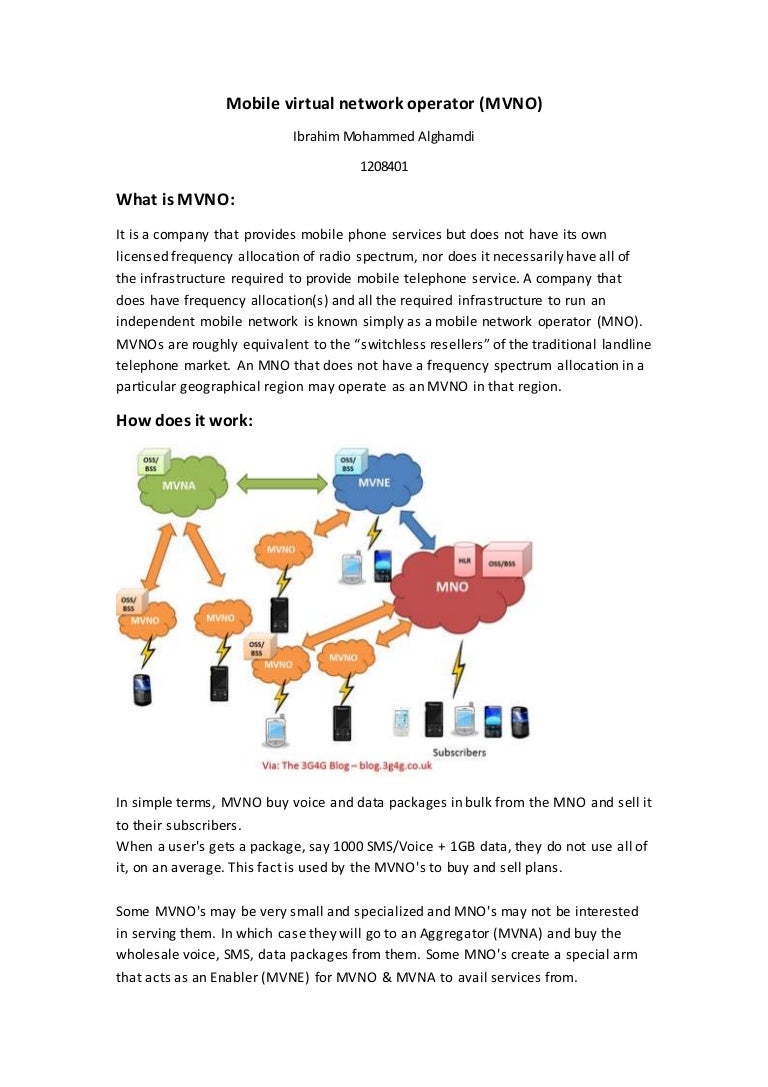 Mobile virtual network operator MVNO