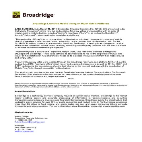 Mobile Voting Announcement