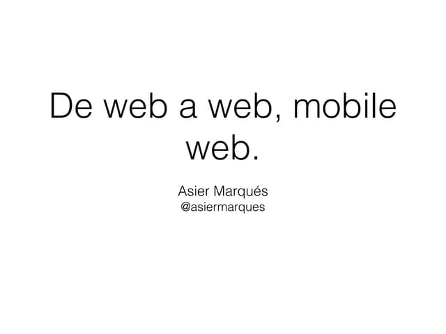 Desarrollo de Mobile Web Apps