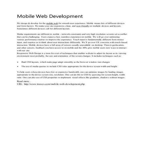 Mobile web development