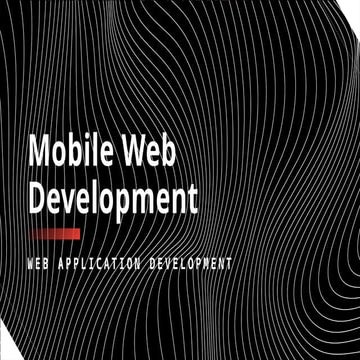 Mobile Web Development Mobile First jQuery | PPTX