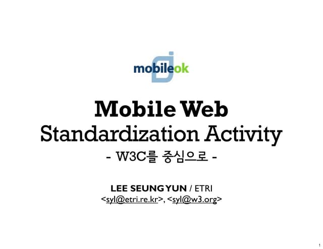 Mobile Web Standards in Korea