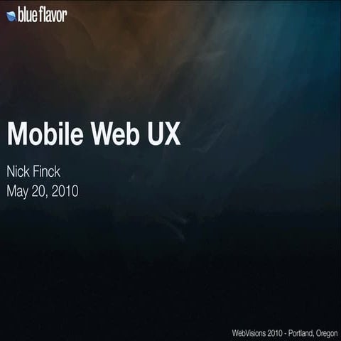 Mobile Web User Experience