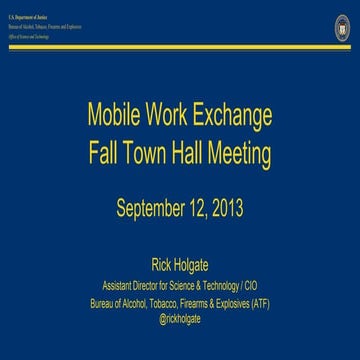 Mobile Work Exchange Fall Town Hall Meeting, 12Sep13