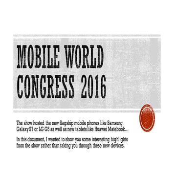 Mobile world congress 2016