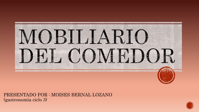 Mobiliario del comedor moises