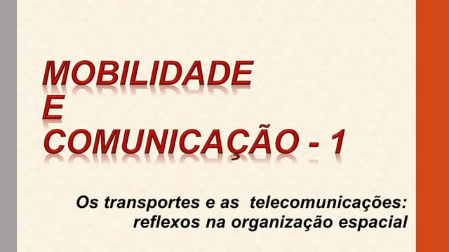 Mobilidade e comunicação - 1