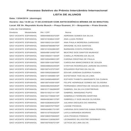 Mobilidade 1 2014 lista aptos