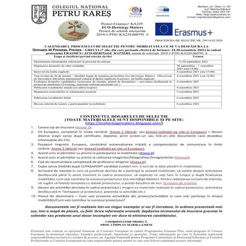 Mobilitate Grecia Eco-Herit@ge Matters (2021)