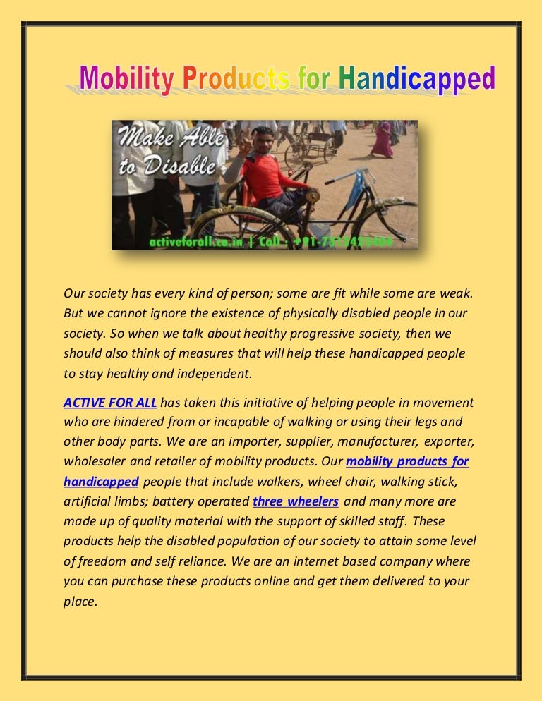 Mobility Products for Handicapped