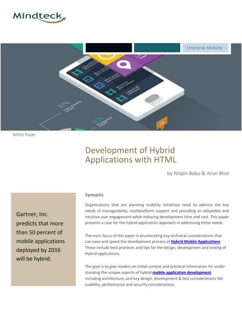 Mobility Solutions - Development of Hybrid Mobile Applications with HTML