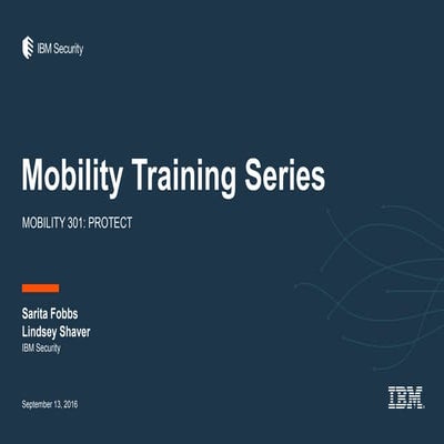 Mobility Training Series  : Mobility 301 protect