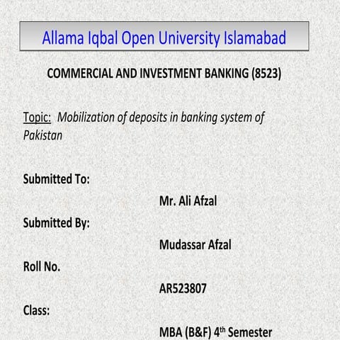 Mobilization of advance