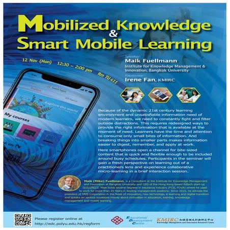 Mobilized Knowledge & Smart Mobile Learning